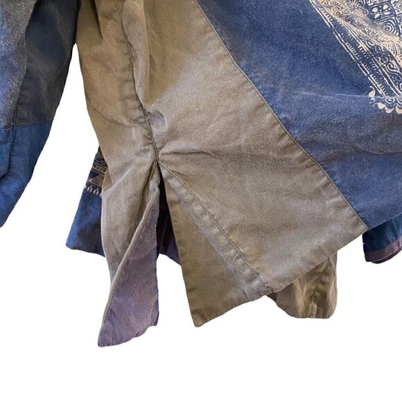 Magnolia Pearl Women’s Patch Cardigan Jacket Coat Blue Art Boho 3/4 Sleeve - Picture 4 of 12